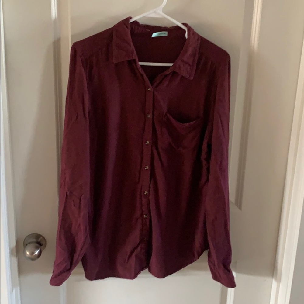 Maroon button up flannel
